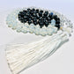 Clear Quartz,Hematite, Opalite and Black Labradorite Tassel Mala Bead