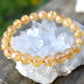 Natural Citrine Gemstone 8mm Round Beads Stretch Bracelet