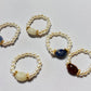 Pearl Rings with Gemstones